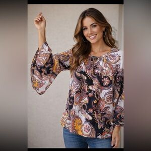 Zac & Rachel Multicolor Paisley Blouse
